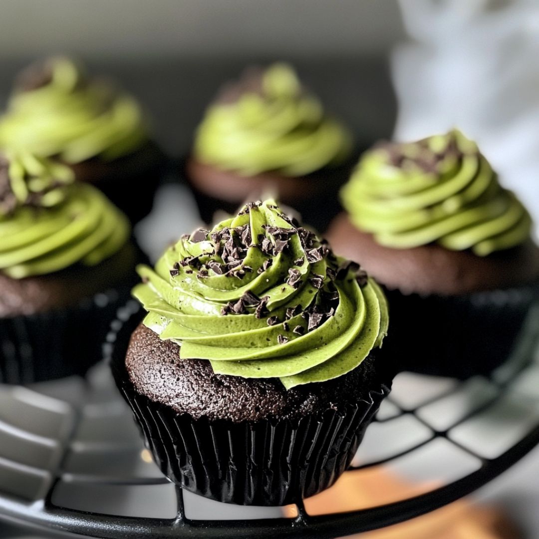 Cupcakes Vegan au Matcha et Chocolat Noir Bild