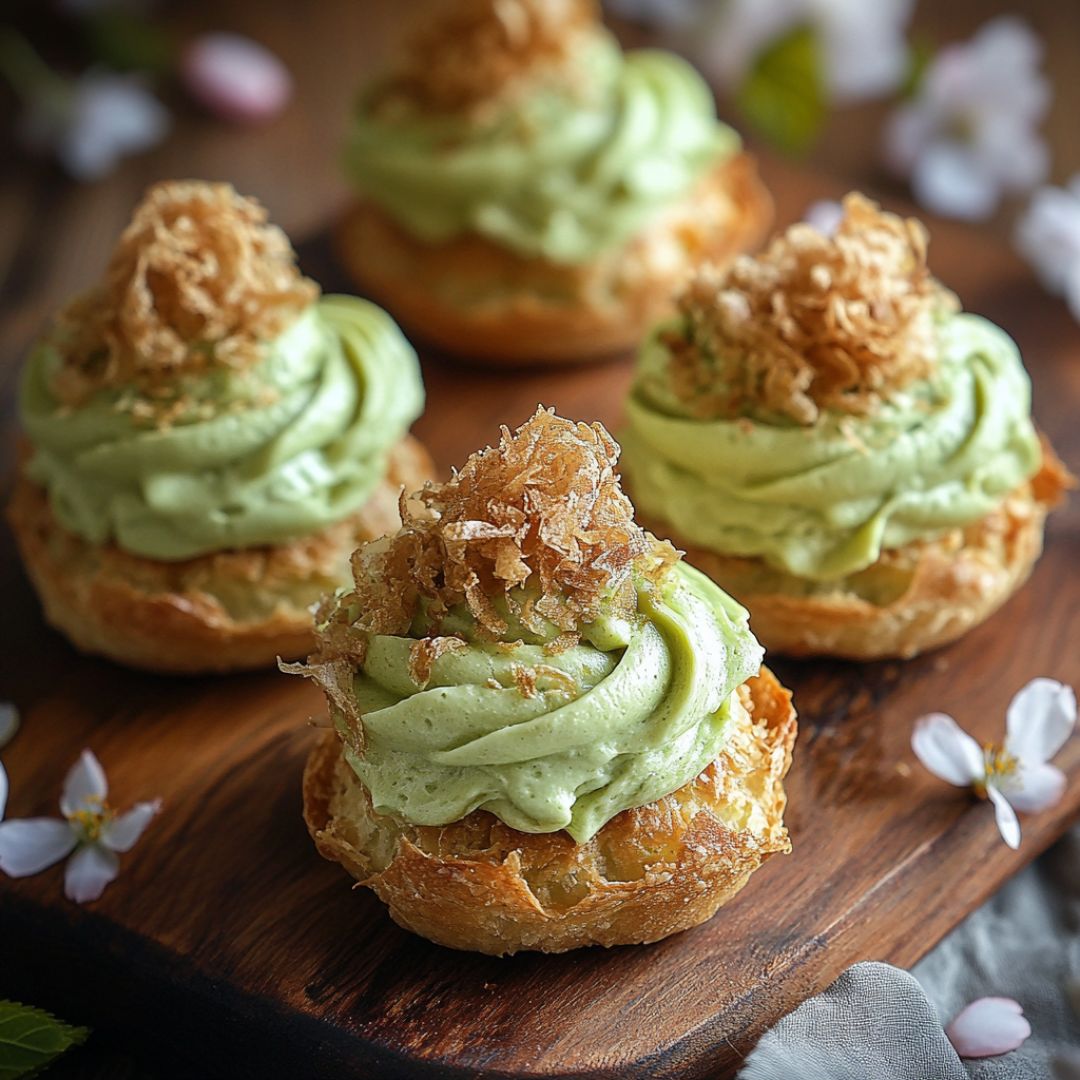 Choux Craquelin au Matcha – Délicatesse Japonaise et Gourmandise ! Bild