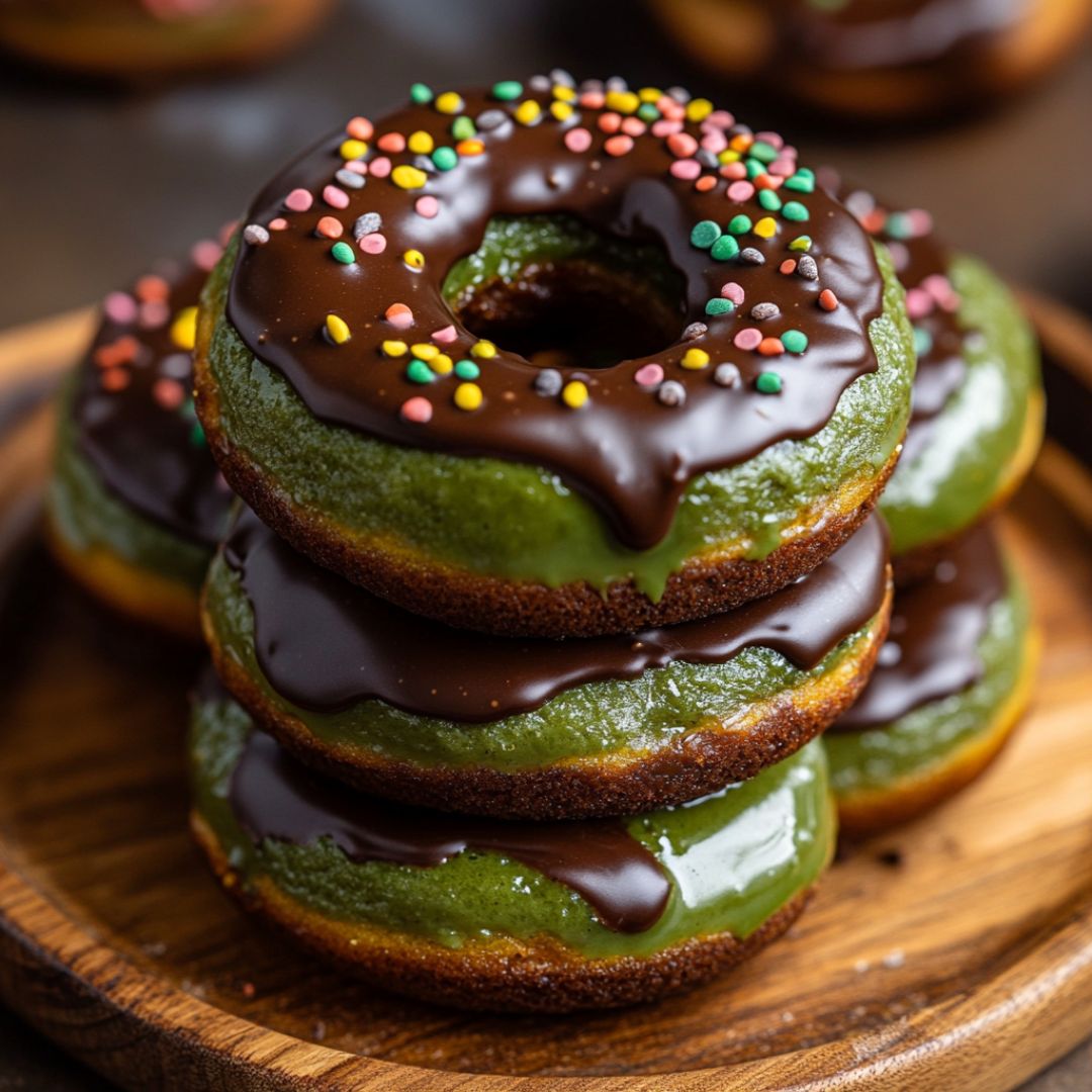 Donuts au Matcha avec Glaçage au Chocolat : Un Dessert Léger et Savoureux Bild
