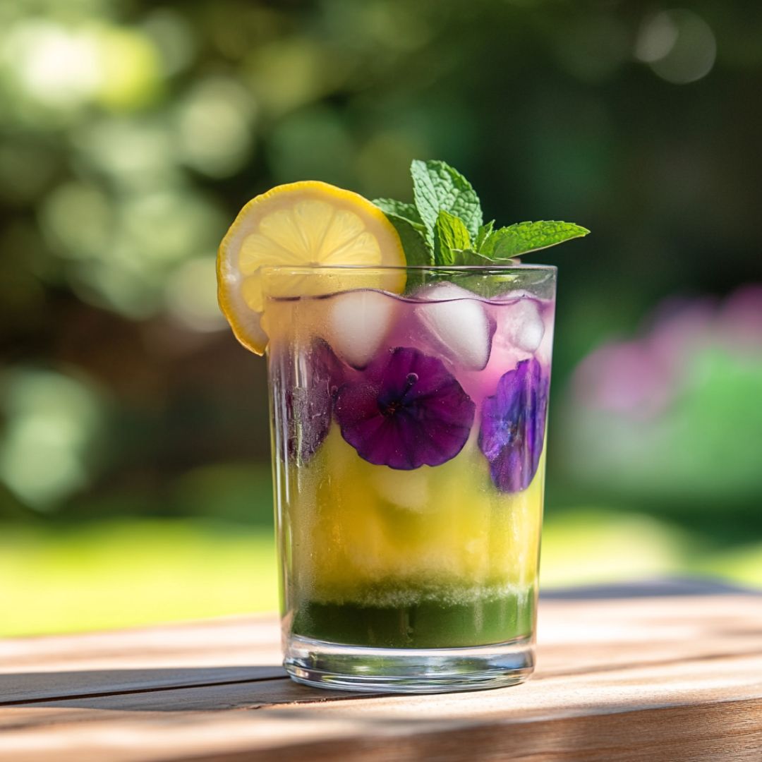 Limonade au Matcha et à la Fleur de Pois Papillon : Une Boisson Fraîche et Colorée Bild