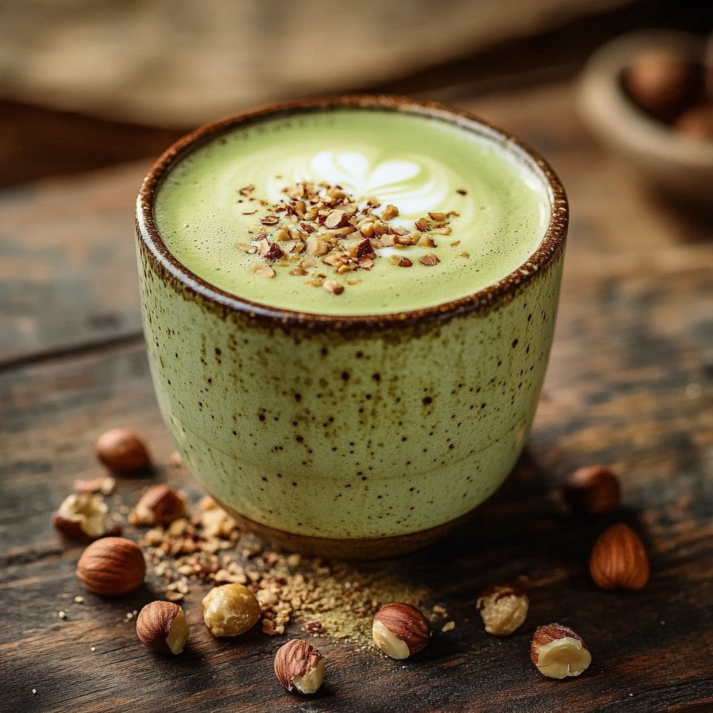 matcha latte au lait de noisette Bild