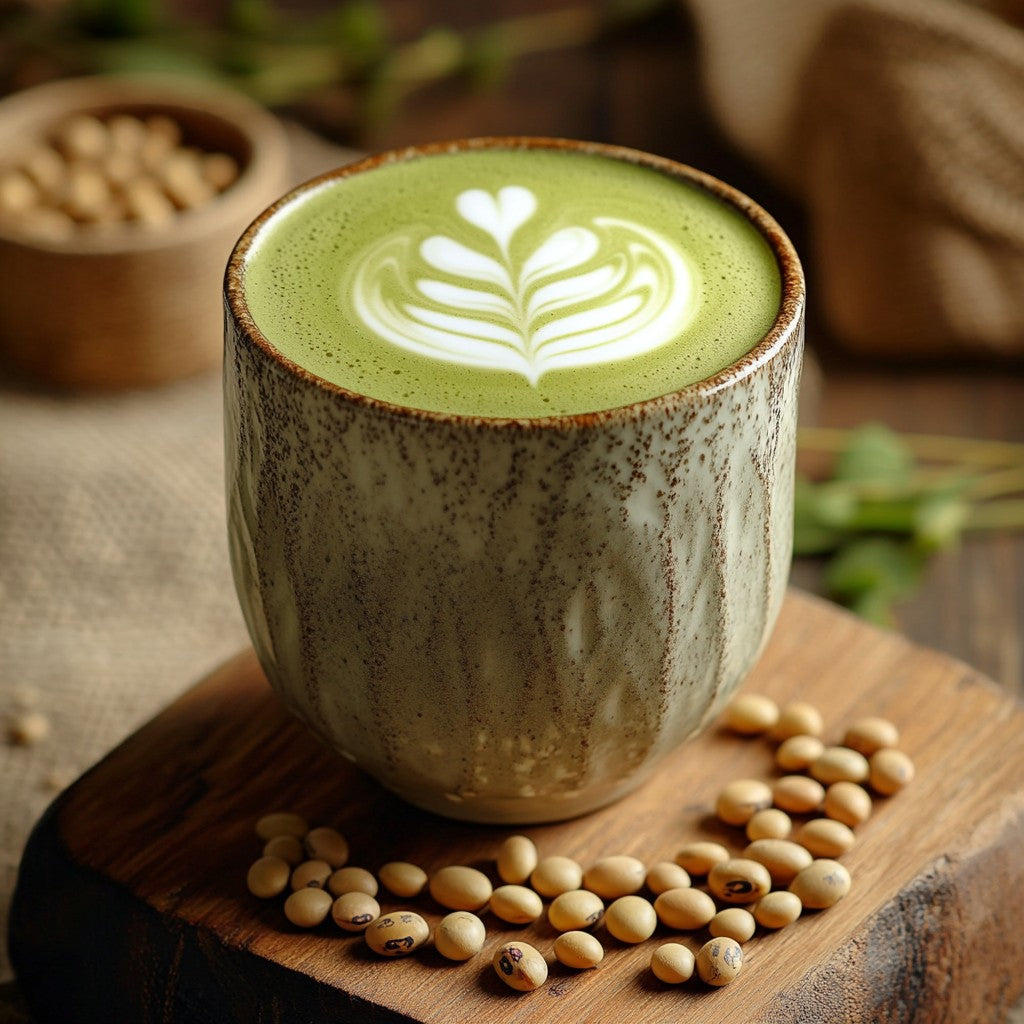 matcha latte au lait de soja Bild