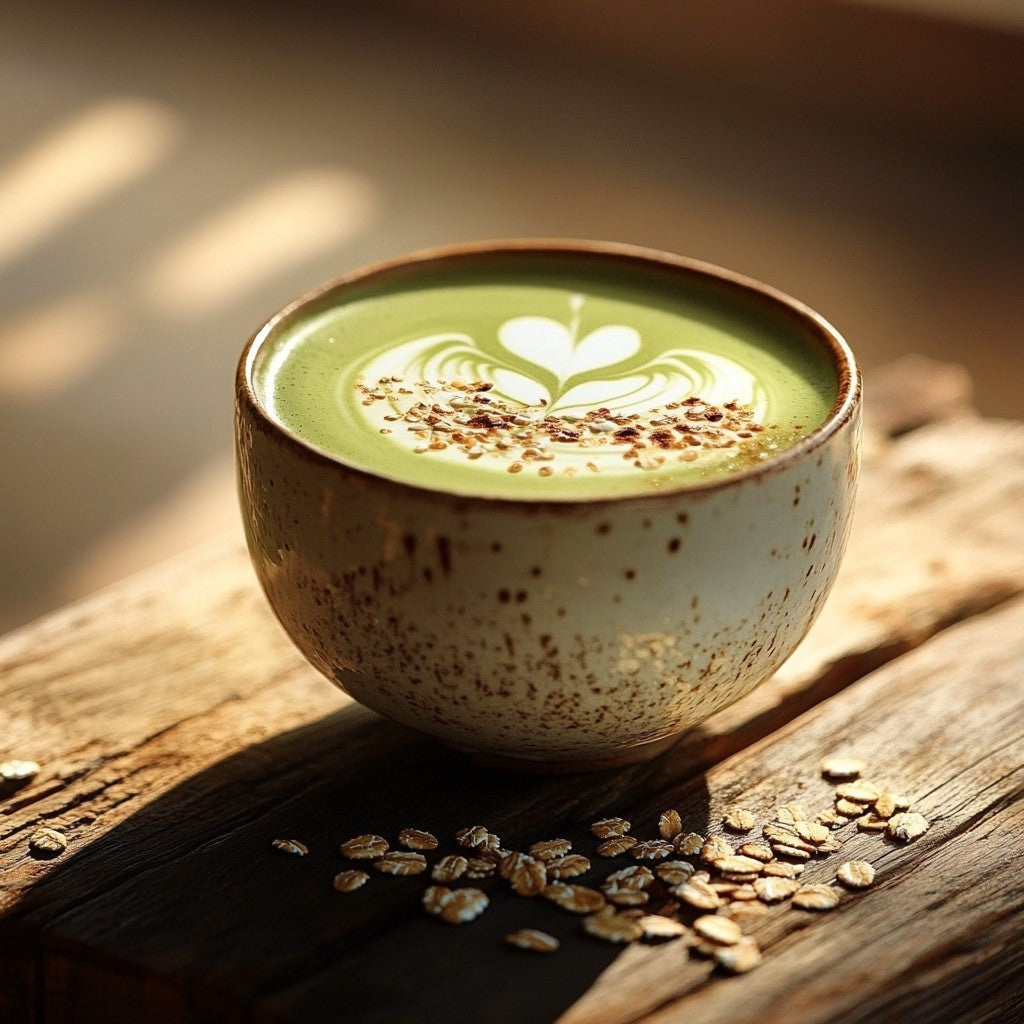 matcha latte lait avoine
