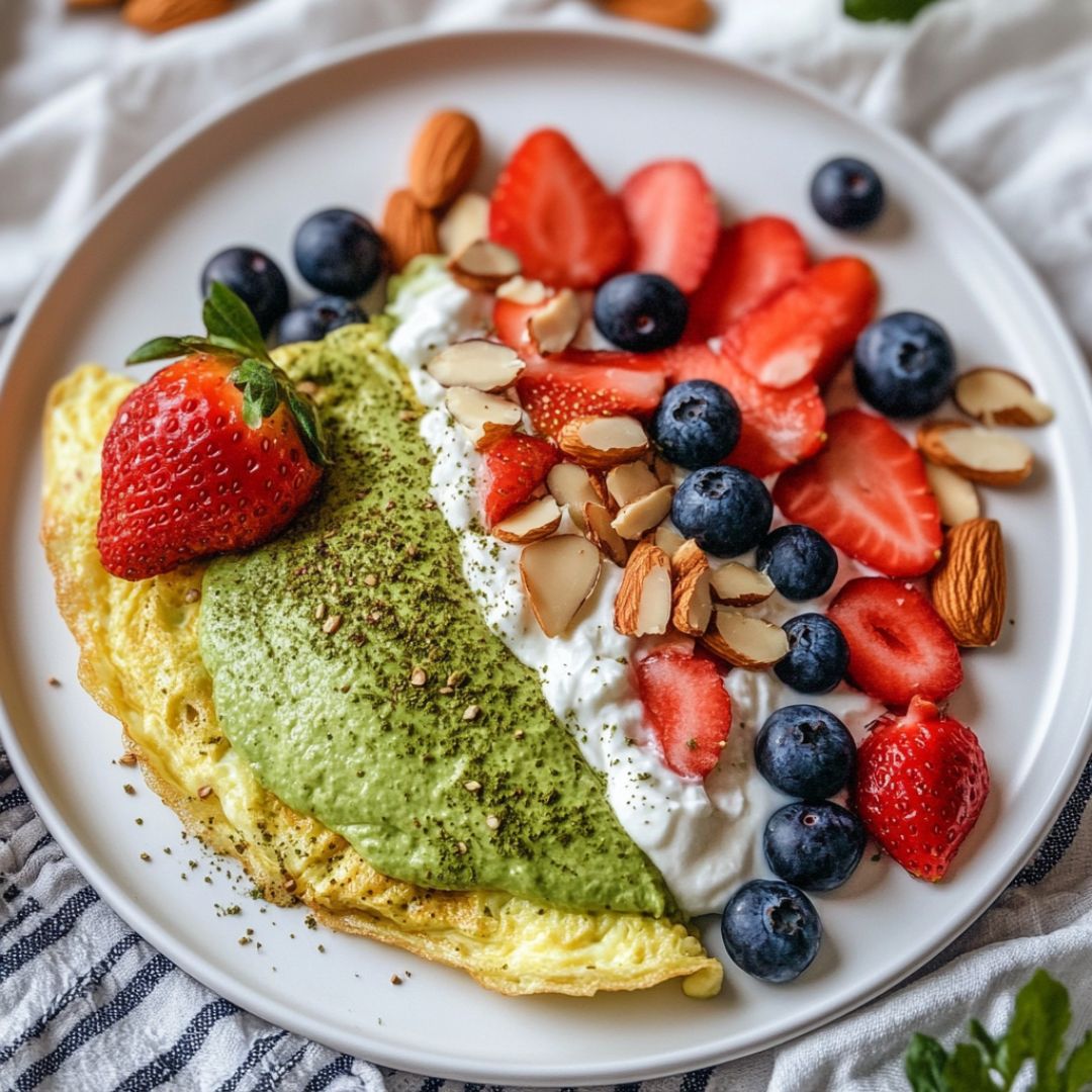 Omelette au Matcha – Un Twist Original pour un Petit Déjeuner Santé Bild