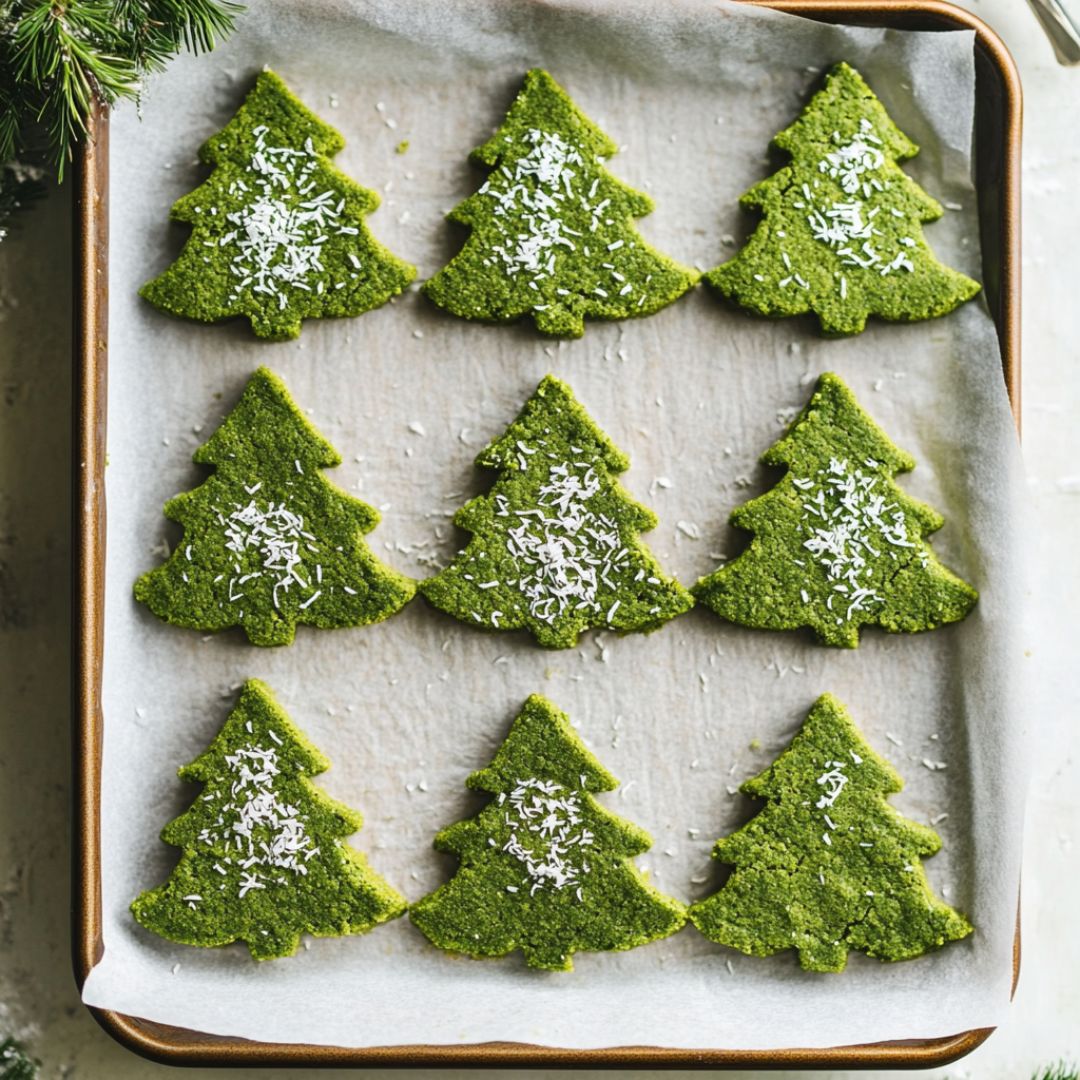 Biscuits Sapins au Matcha et Noix de Coco : Une délicieuse touche festive Bild