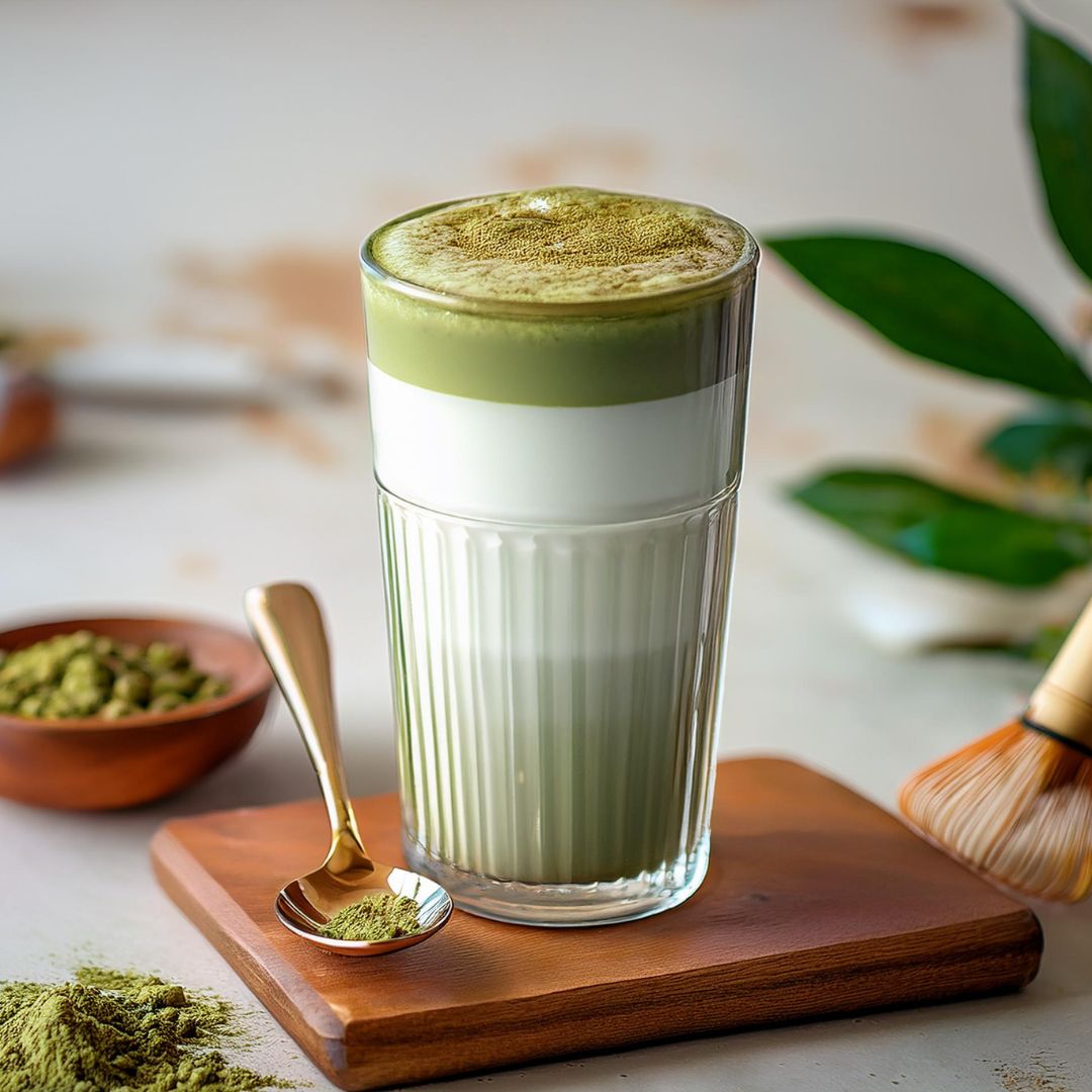 Dalgona Latte au Matcha Bild