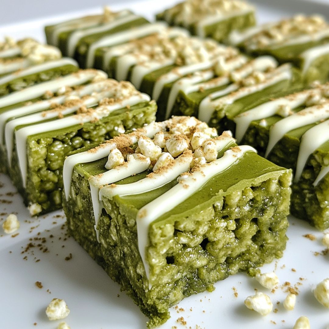 Barres Rice Krispie au Matcha et Chocolat Blanc : Un délice rapide et facile Bild