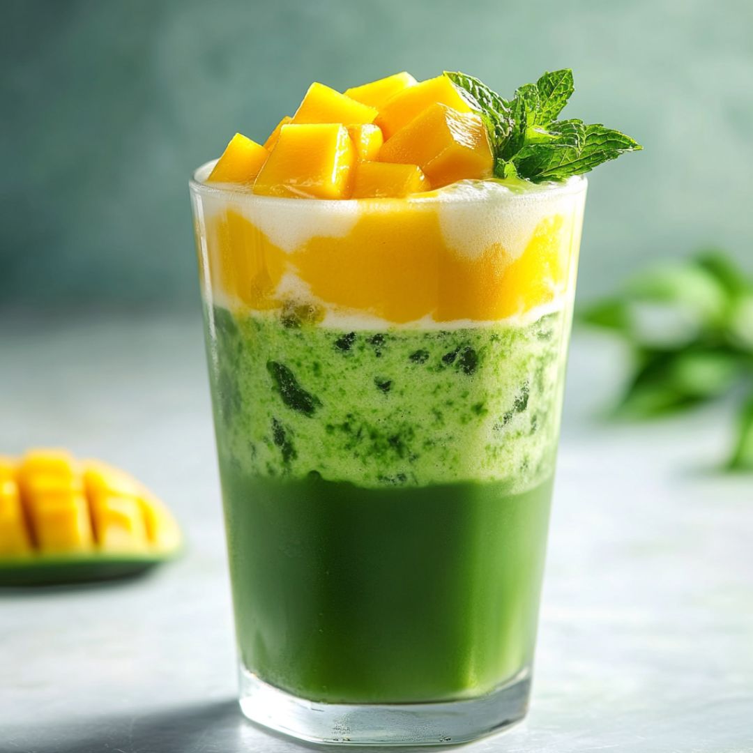 Matcha Latte à la Mangue : Un mélange tropical d'été énergisant Bild