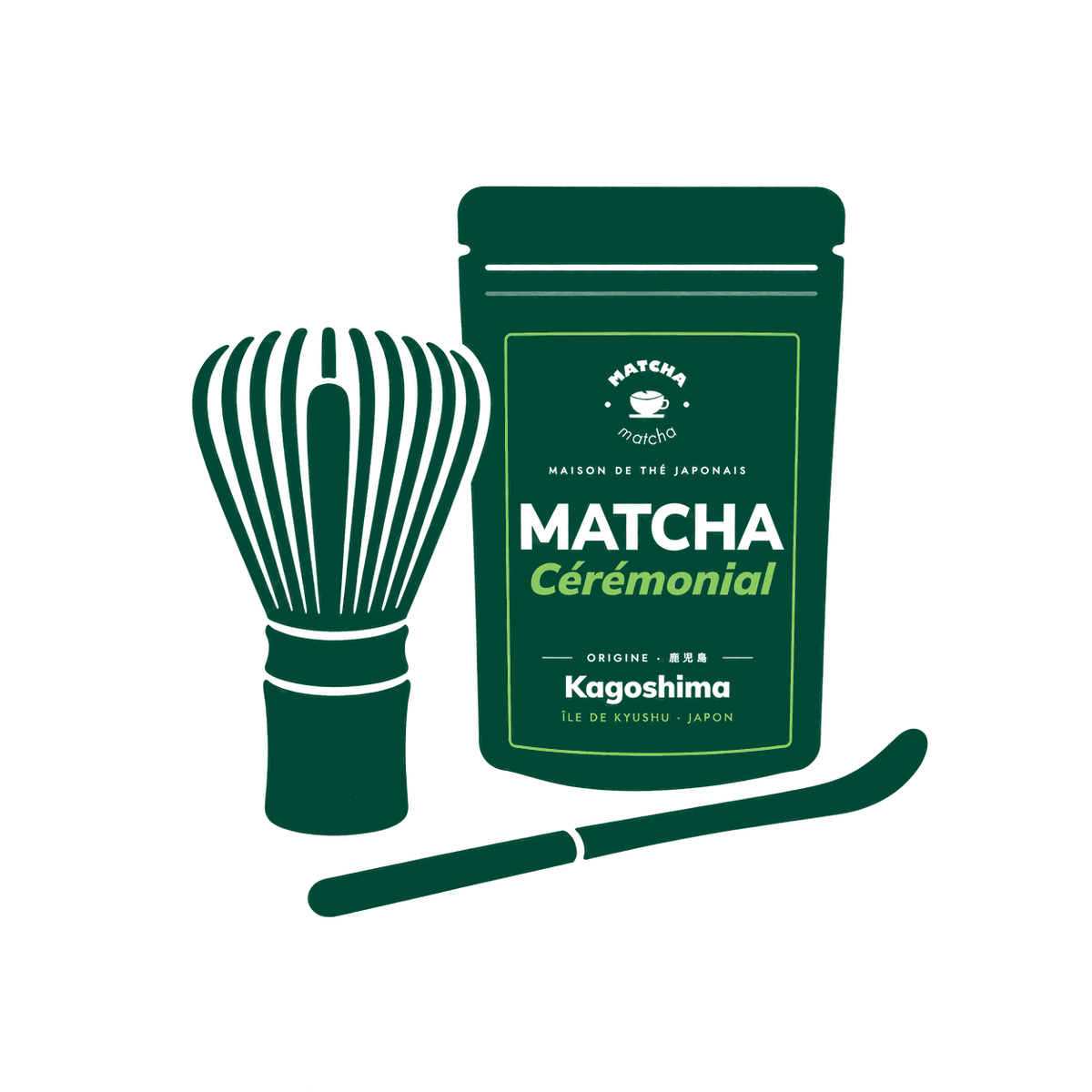 Pack Découverte Matcha Matcha : matcha cérémonie bio 50 g, fouet chasen et cuillère chashaku