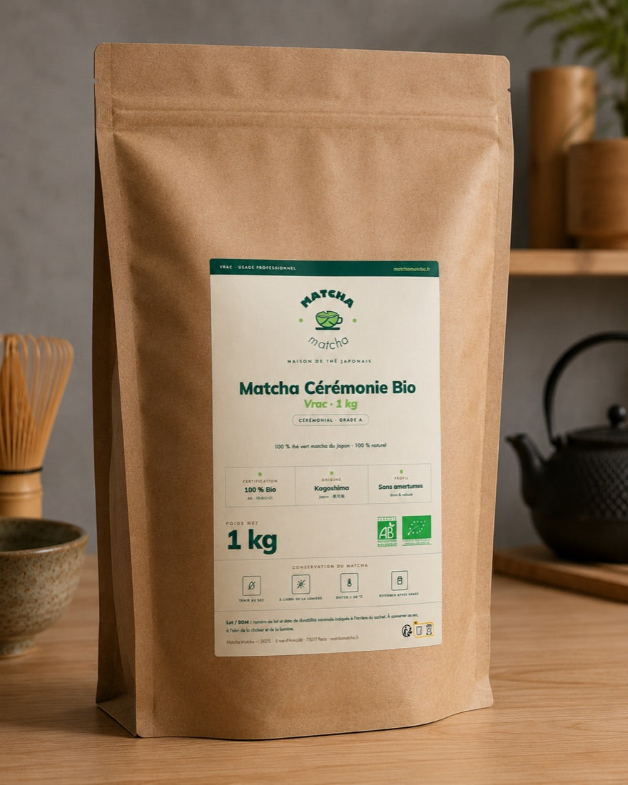 1-kg-Beutel Ceremonial Matcha Bio aus Japan, Bio-Matcha aus Kagoshima für Gastronomie und Handel